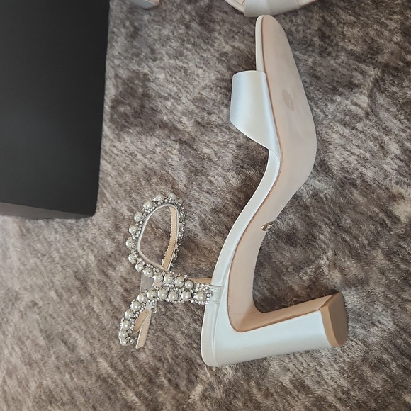 Badgley Mischka Korina Square Toe Adorned Strap High Heel Sandals - Picture 5 of 10